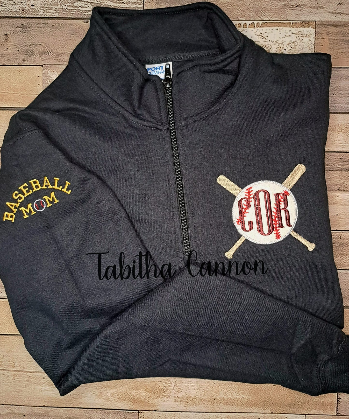 Glitter Baseball Pullover with one sleeve design