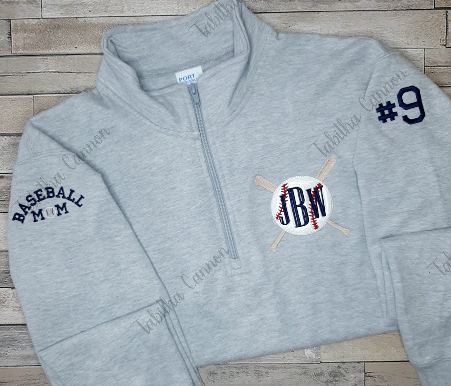 Glitter Baseball Pullover with design on both sleeves