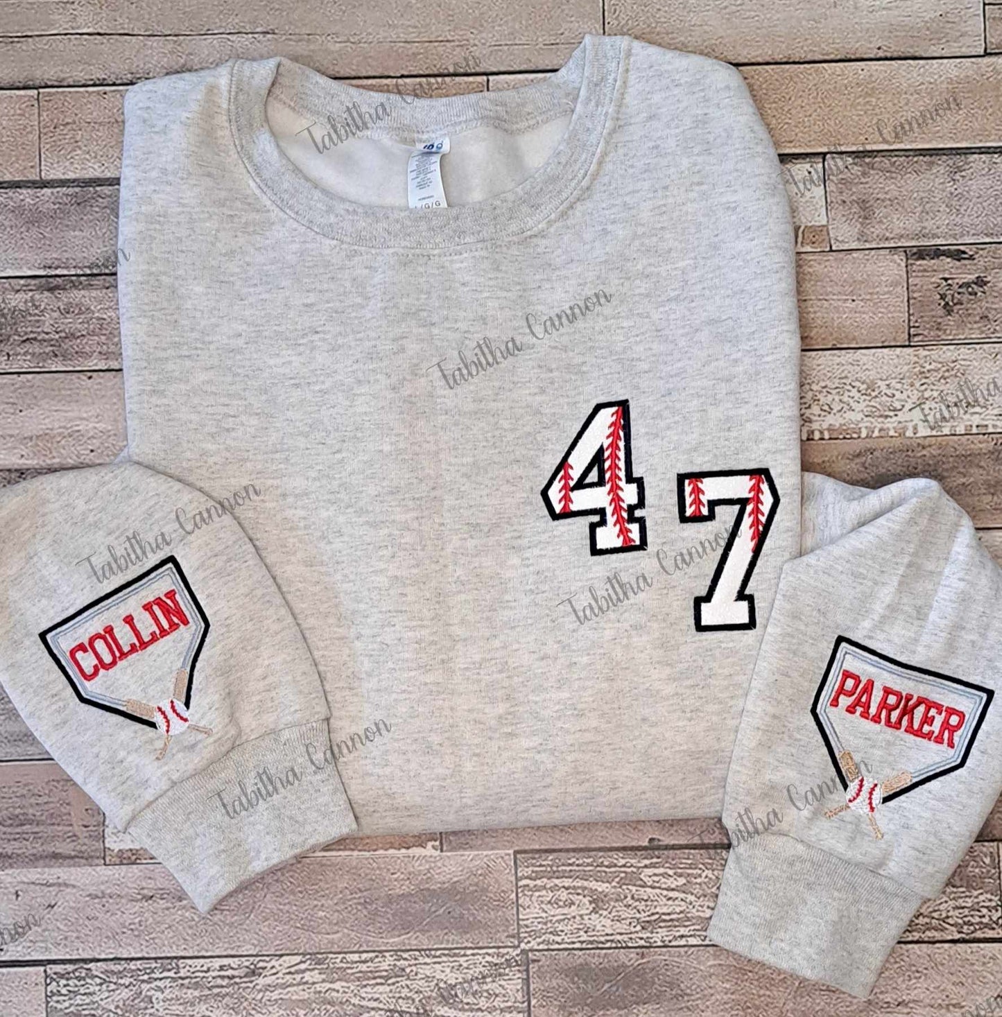 Baseball Number Sweatshirt with sleeve design