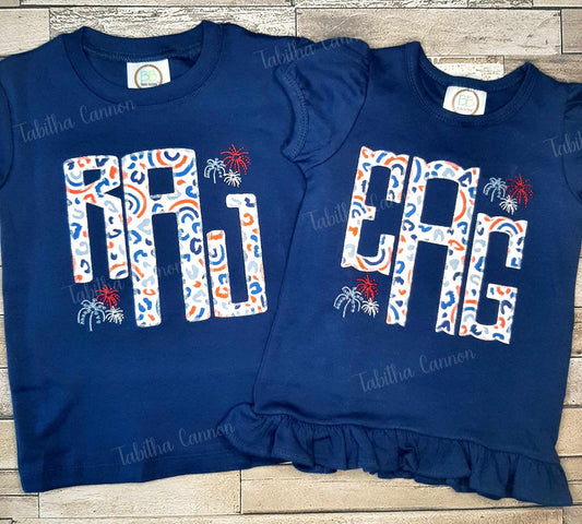 Monogram Patriotic fabric shirt