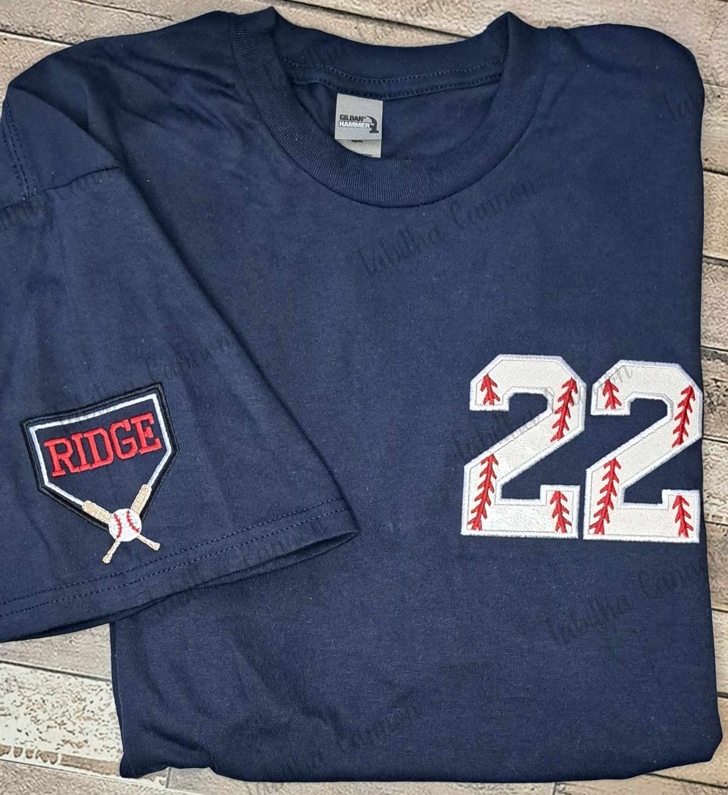 Baseball Number T-shirt with sleeve design