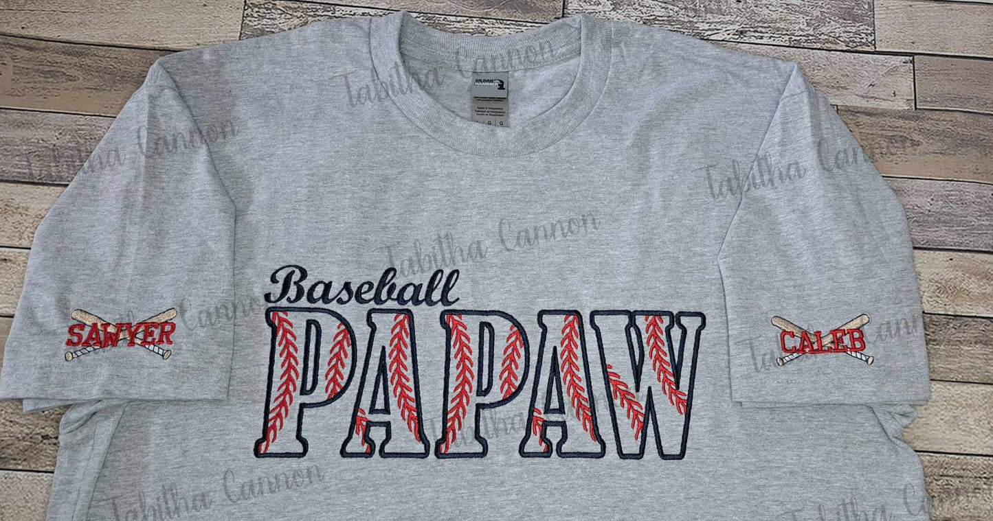 Baseball Name T-shirt with sleeve design