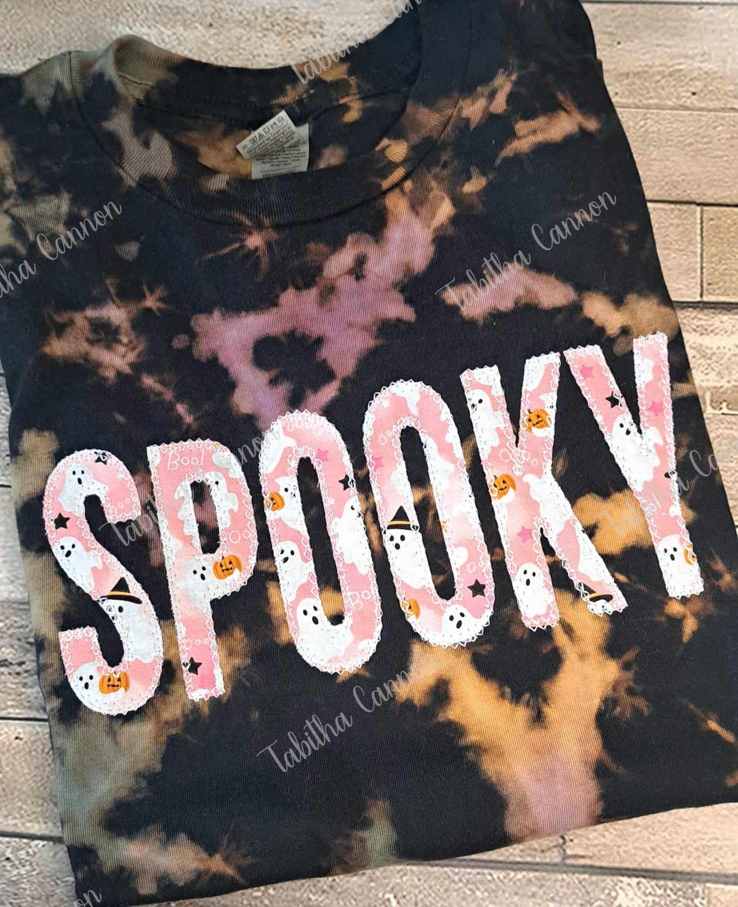 Halloween word/name shirt (glow in the dark thread)