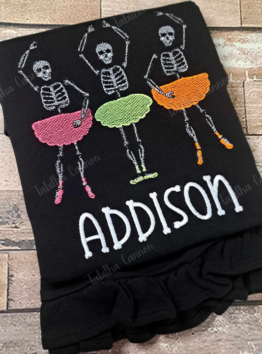 Skelly Ballerina Shirt (glow in the dark)