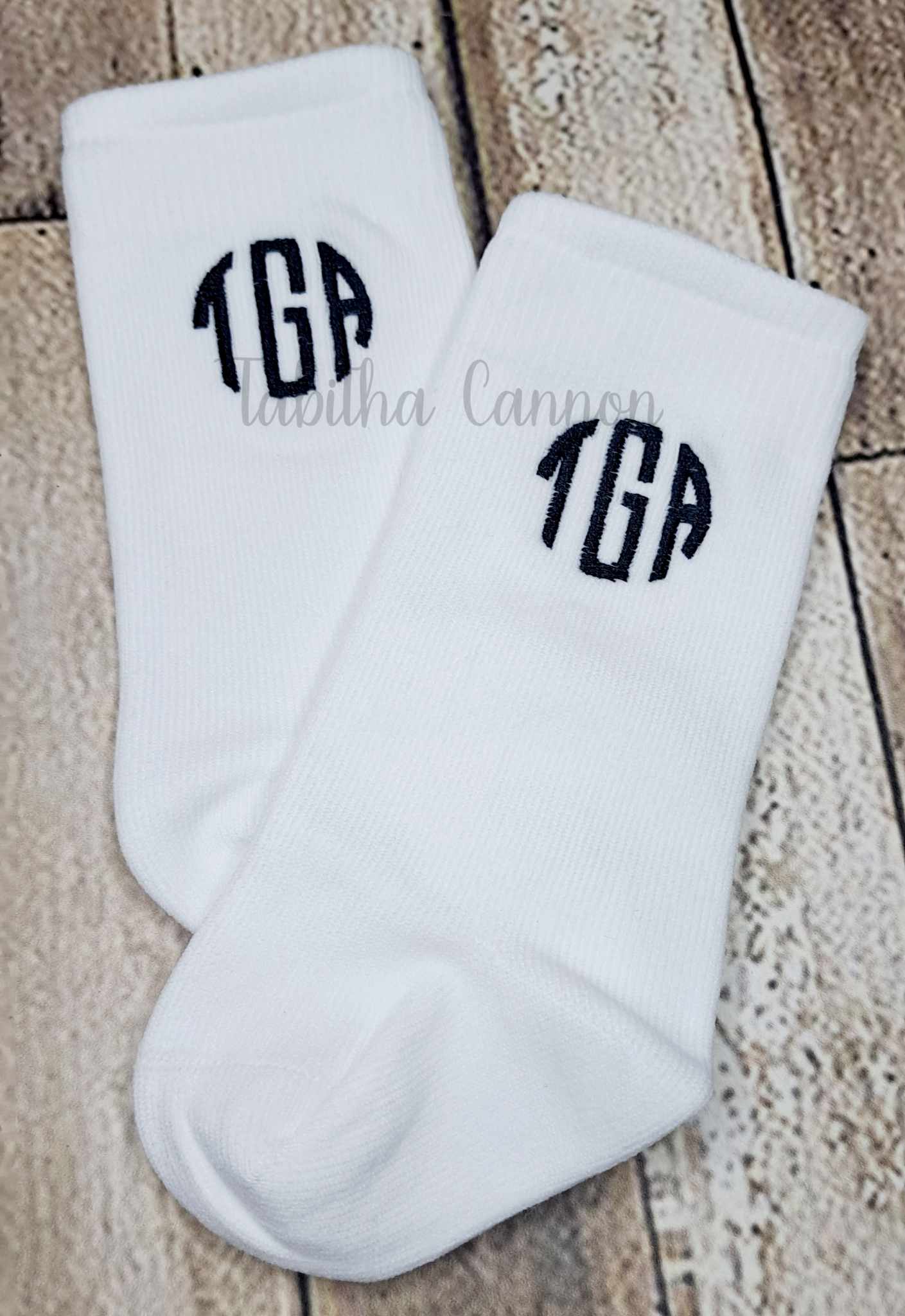 White Monogrammed Socks