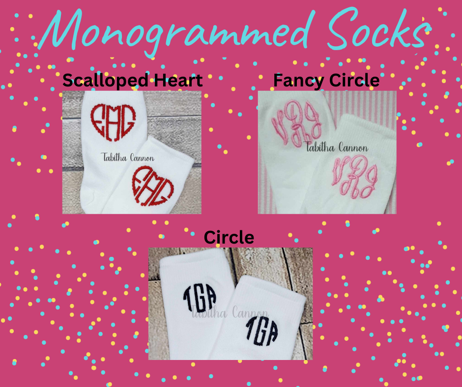 White Monogrammed Socks